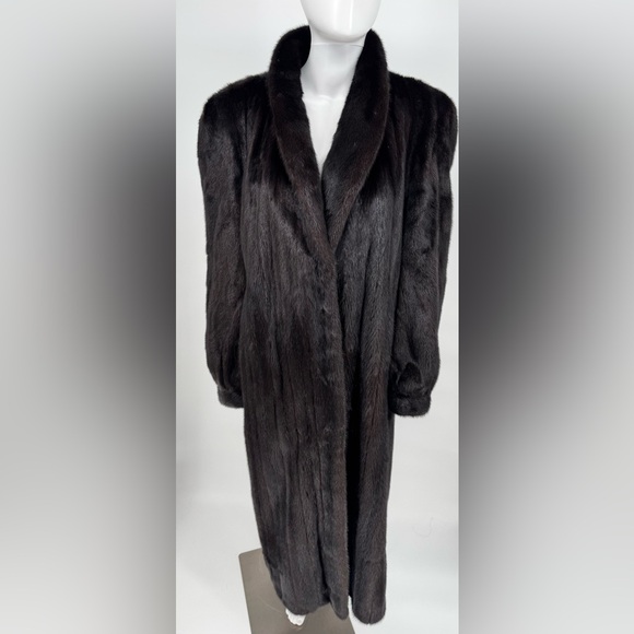 Nordstrom Dimond Black Mink Longline Lined Fur Coat - Picture 13 of 13